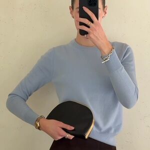 ELLE & RILEY CASHMERE Blue Crewneck